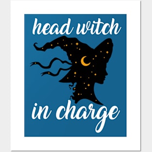 Funny Halloween Gift for Women Head Witch in Charge Boss Mom Posters and Art
